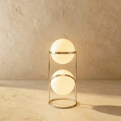 Japanese Steel Floor Lamp Stacked Sphere Back