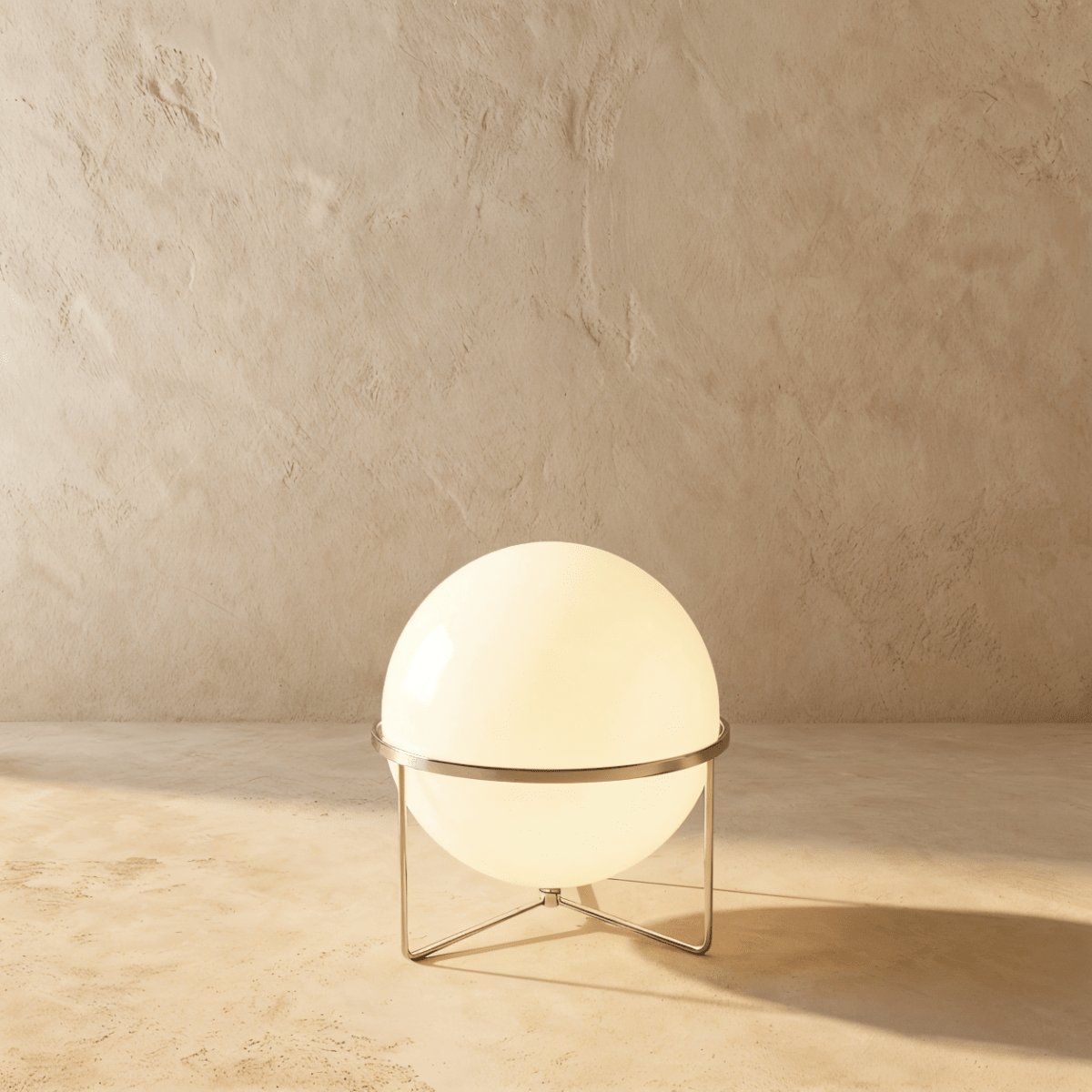 Japanese Steel Floor Lamp Stacked Sphere Detail