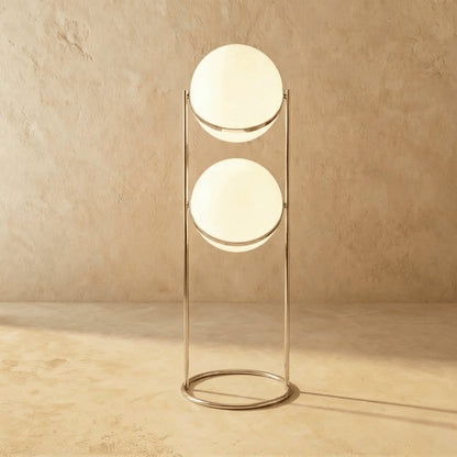 Japanese Steel Floor Lamp Stacked Sphere Full