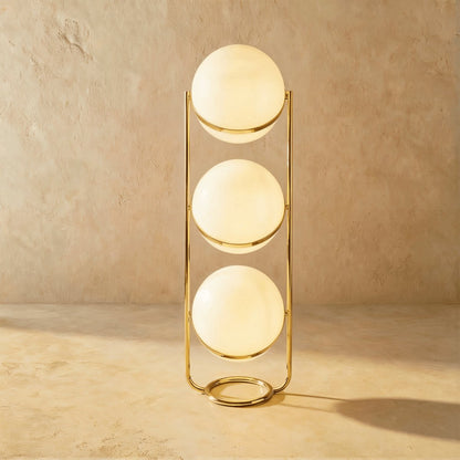 Japanese Steel Floor Lamp Stacked Sphere View 12