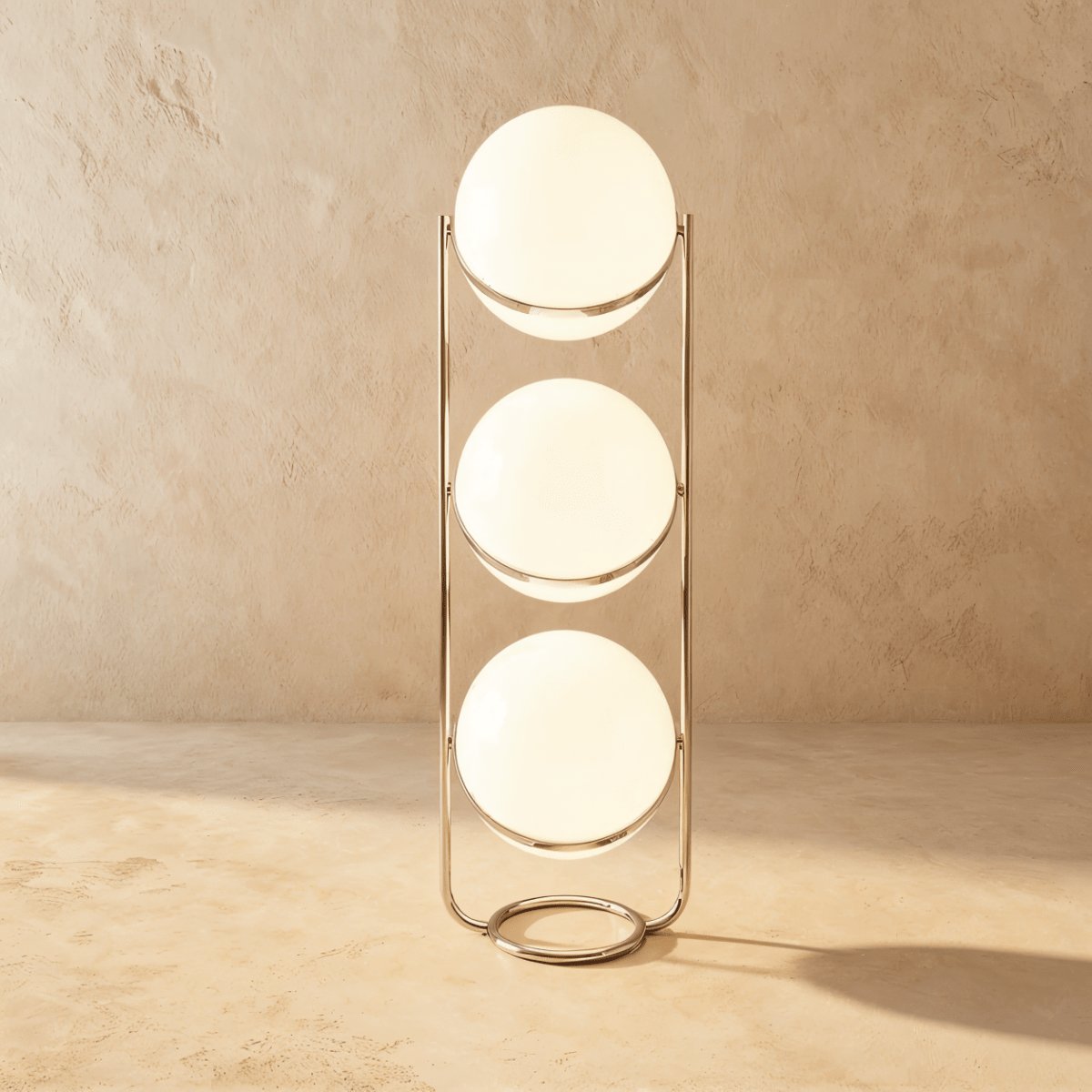 Japanese Steel Floor Lamp Stacked Sphere View 14