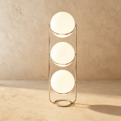 Japanese Steel Floor Lamp Stacked Sphere View 14