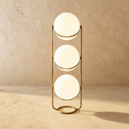 Japanese Steel Floor Lamp Stacked Sphere View 15