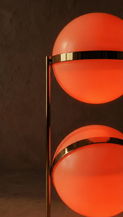 Japanese Steel Floor Lamp Stacked Sphere View 18