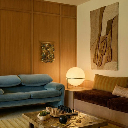 Japanese Steel Floor Lamp Stacked Sphere View 19