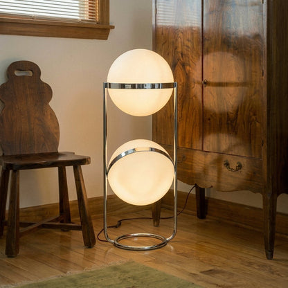Japanese Steel Floor Lamp Stacked Sphere View 23