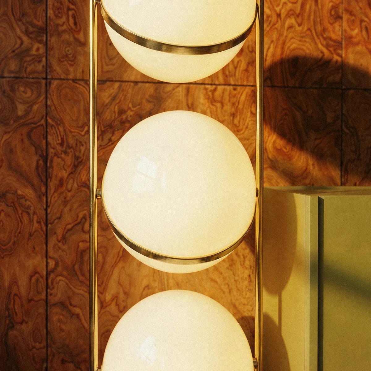 Japanese Steel Floor Lamp Stacked Sphere View 25