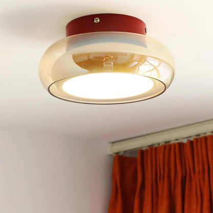 June Retro Glass Flush Mount Ceiling Light Front