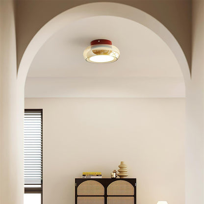 June Retro Glass Flush Mount Ceiling Light Side