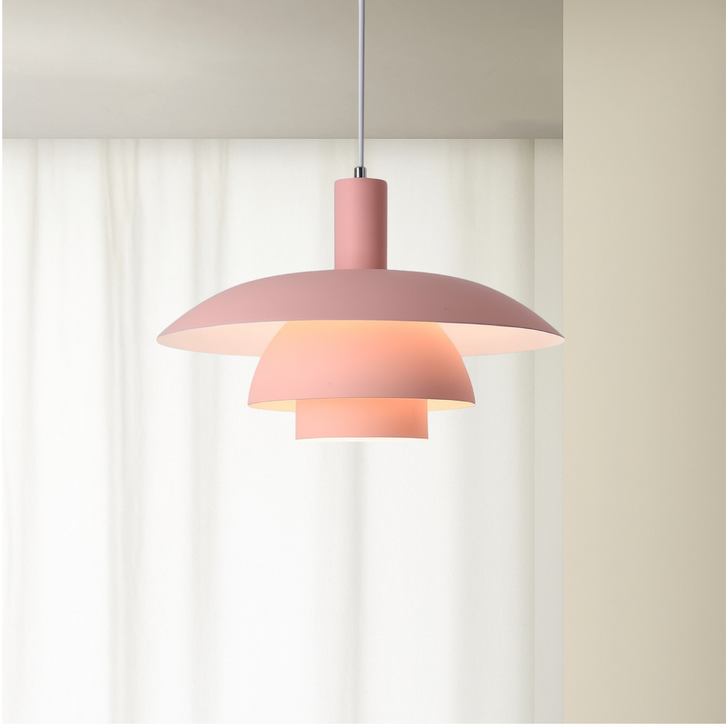 Pendant Light | Scandinavian Layered Shade For Dining Table Kitchen Island Living Room