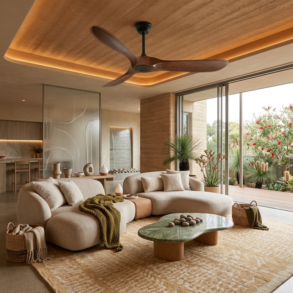 Leno Modern Walnut Wood Ceiling Fan with Remote Alternate