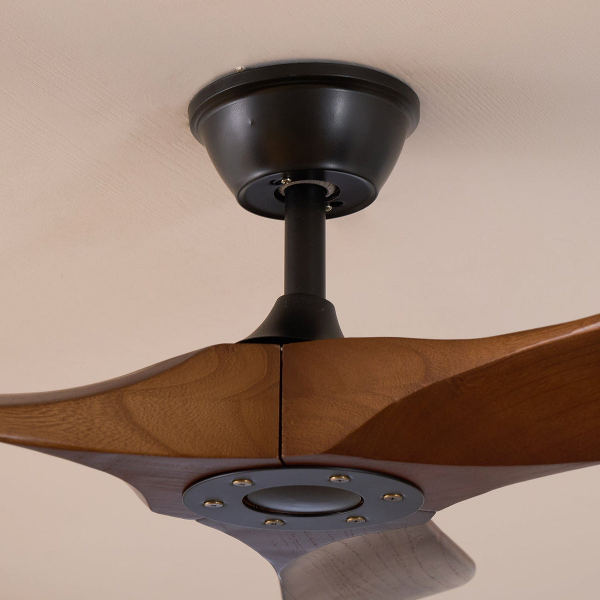 Leno Modern Walnut Wood Ceiling Fan with Remote Detail
