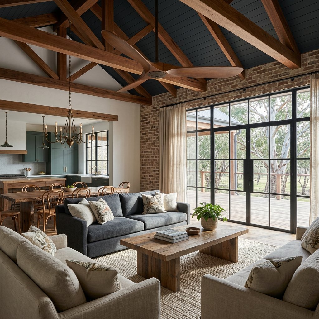 Leno Modern Walnut Wood Ceiling Fan with Remote Lifestyle