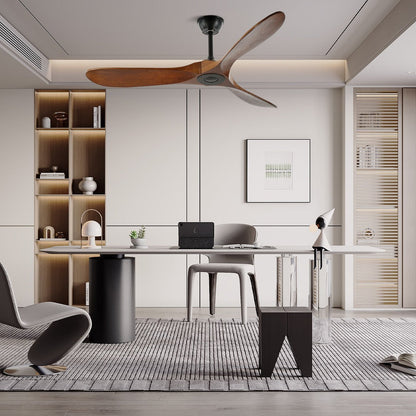 Leno Modern Walnut Wood Ceiling Fan with Remote View 24