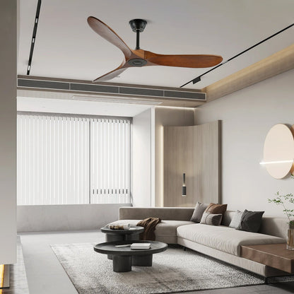 Leno Modern Walnut Wood Ceiling Fan with Remote View 25