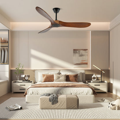 Leno Modern Walnut Wood Ceiling Fan with Remote View 26