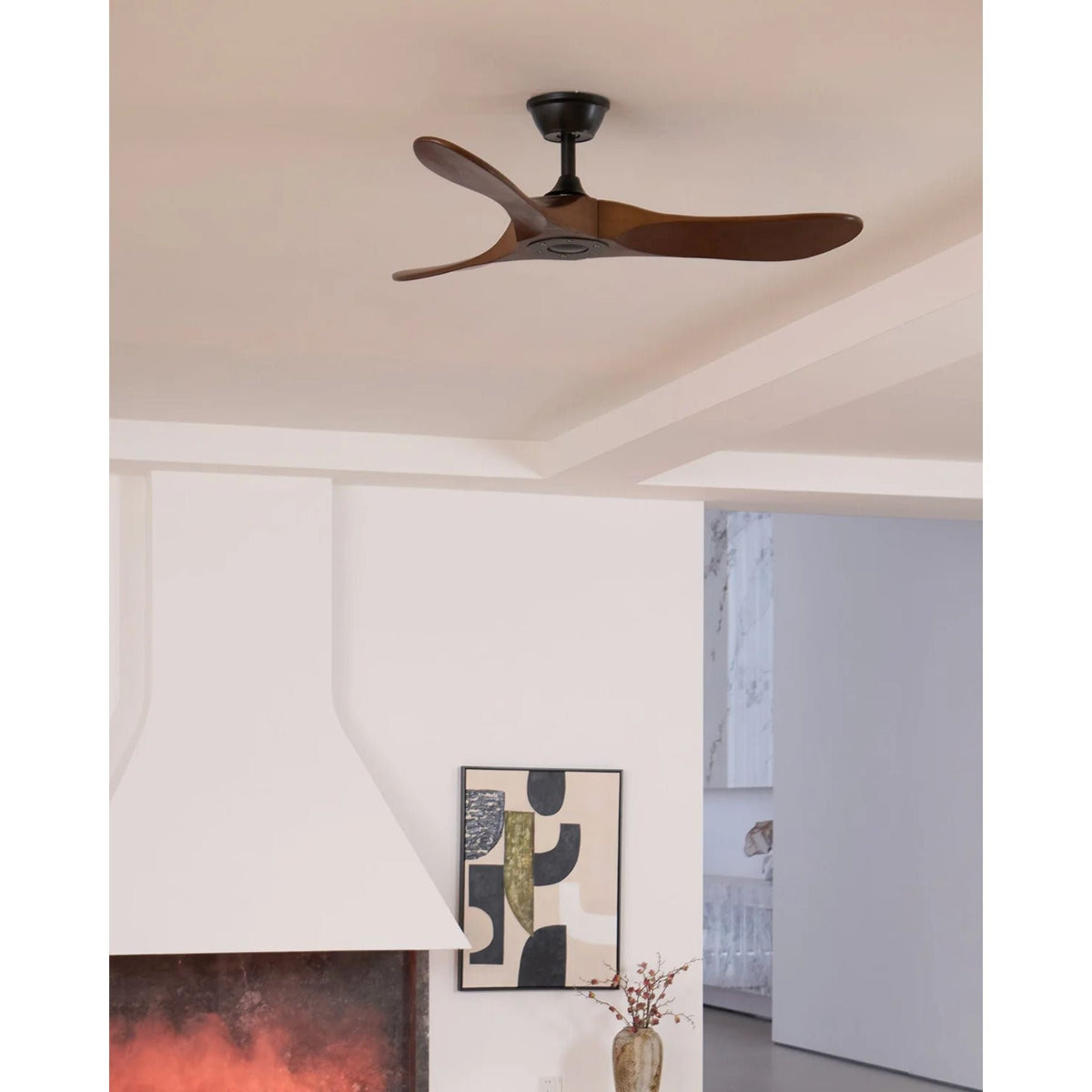 Leno Modern Walnut Wood Ceiling Fan with Remote View 29