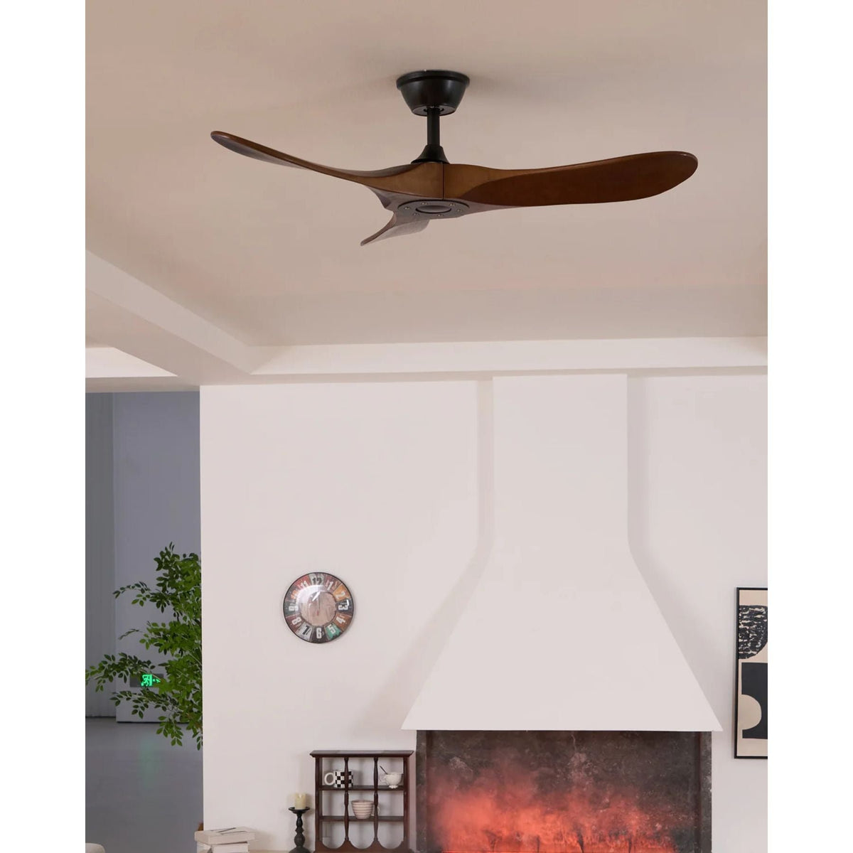 Leno Modern Walnut Wood Ceiling Fan with Remote View 30