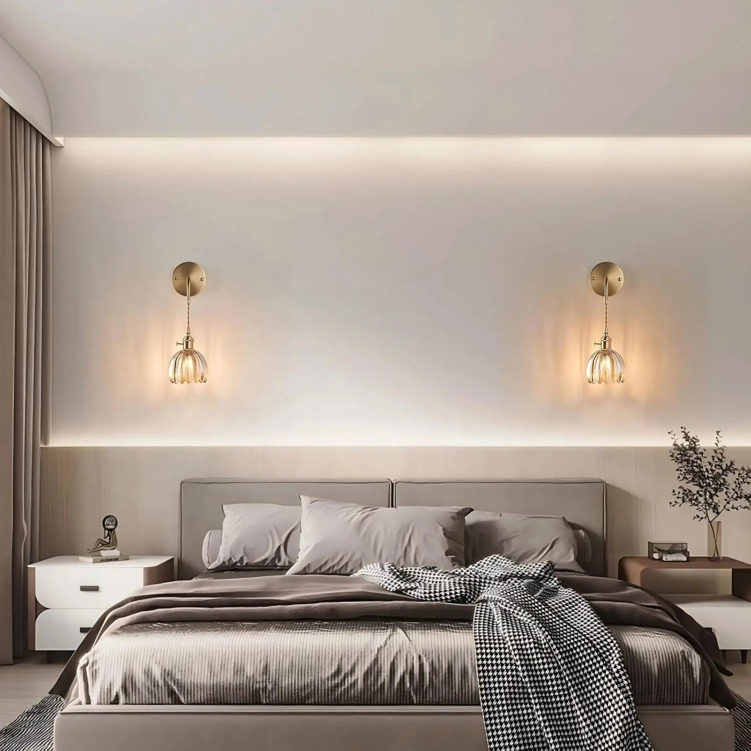 Retro Wall Light | Tulip Shade Sconce For Bedroom Hallway