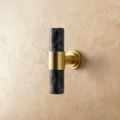 Marble Brass Cabinet Knob Pull Bar Cylinder Side