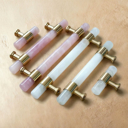 Marble Brass Cabinet Knob Pull Bar Cylinder View 16