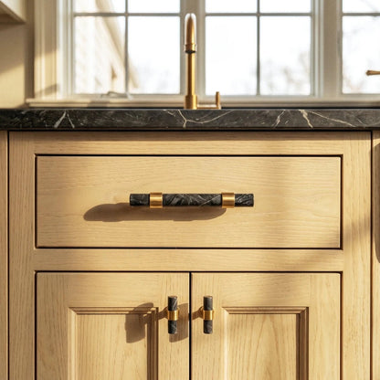 Marble Brass Cabinet Knob Pull Bar Cylinder View 19