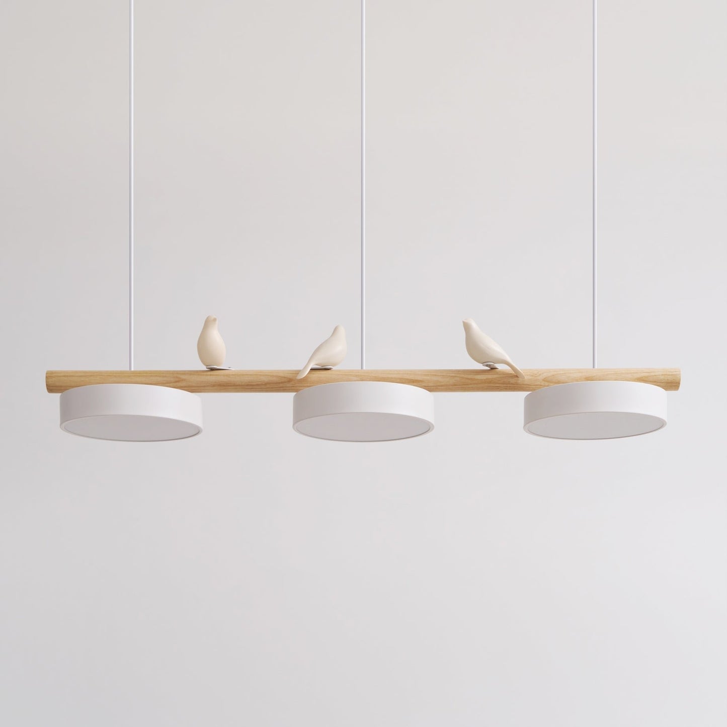 Metal Pendant Light Perched Birds LED Close Up