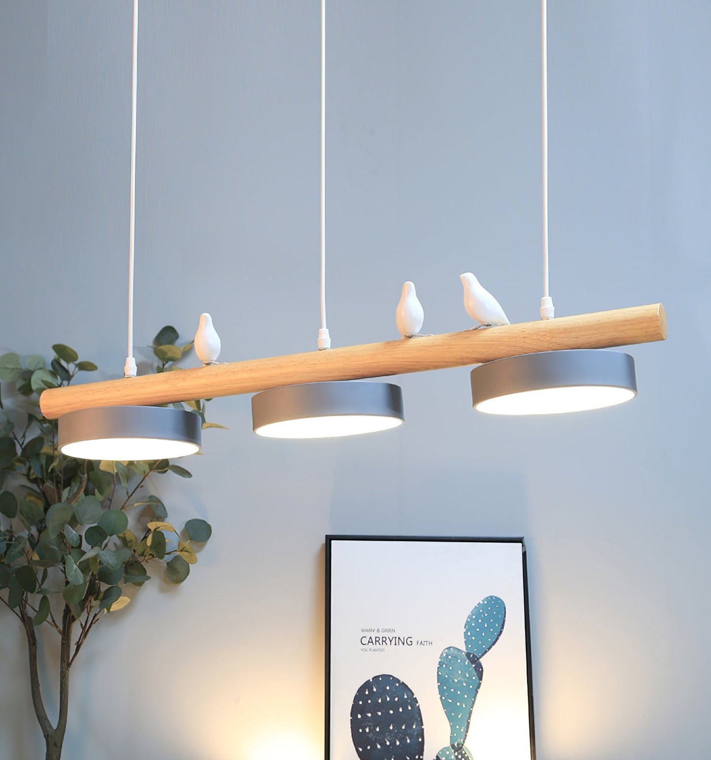 Metal Pendant Light Perched Birds LED View 15