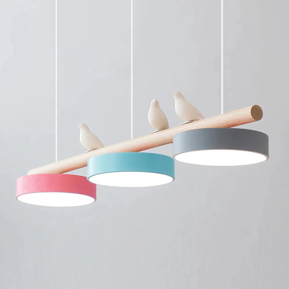 Metal Pendant Light Perched Birds LED View 29