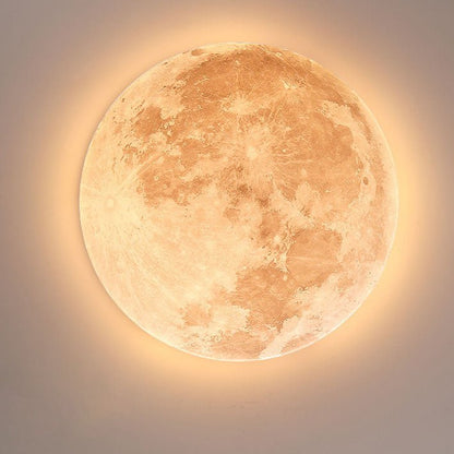 Minimalist Acrylic LED Flush Mount Ceiling Light Moon Round Close Up