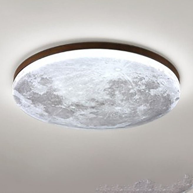 Minimalist Acrylic LED Flush Mount Ceiling Light Moon Round View 18