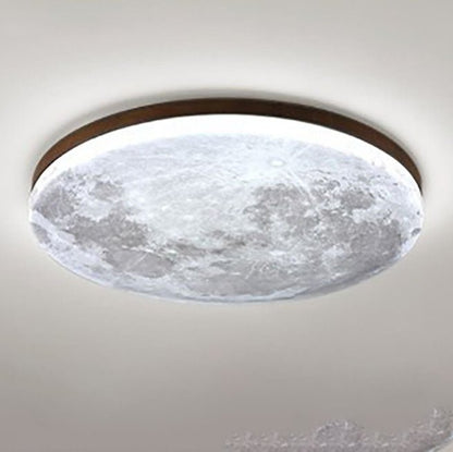 Minimalist Acrylic LED Flush Mount Ceiling Light Moon Round View 18