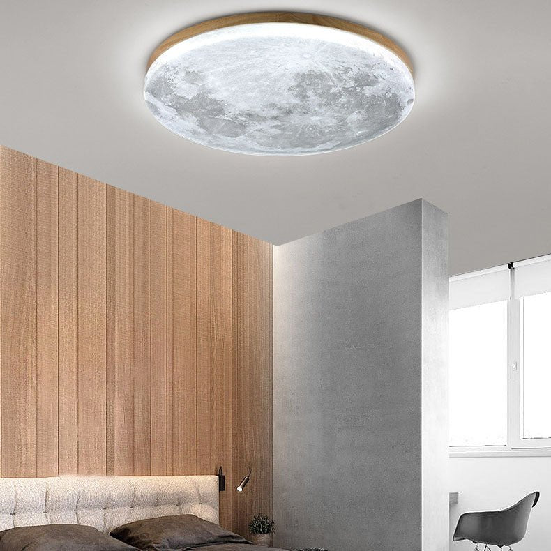 Minimalist Acrylic LED Flush Mount Ceiling Light Moon Round View 21
