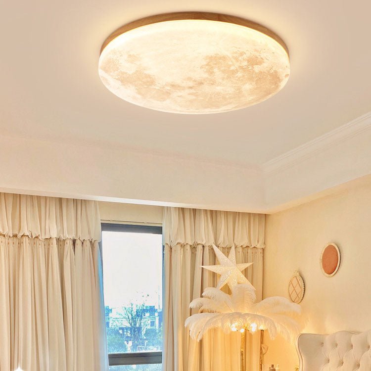 Minimalist Acrylic LED Flush Mount Ceiling Light Moon Round View 22