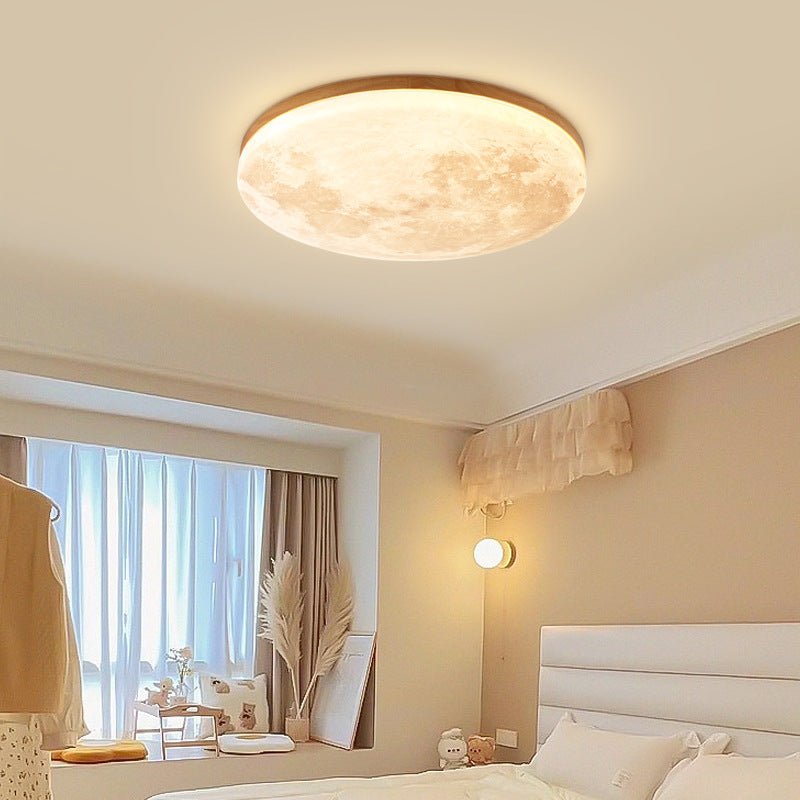 Minimalist Acrylic LED Flush Mount Ceiling Light Moon Round View 23
