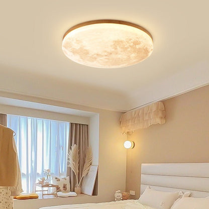 Minimalist Acrylic LED Flush Mount Ceiling Light Moon Round View 23