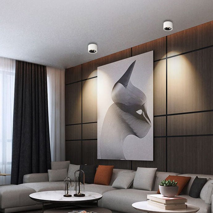 Minimalist Aluminum Adjustable LED Spotlight Flush Mount Ceiling Light Alternate