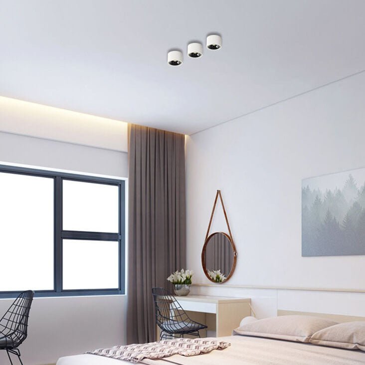 Minimalist Aluminum Adjustable LED Spotlight Flush Mount Ceiling Light Angle