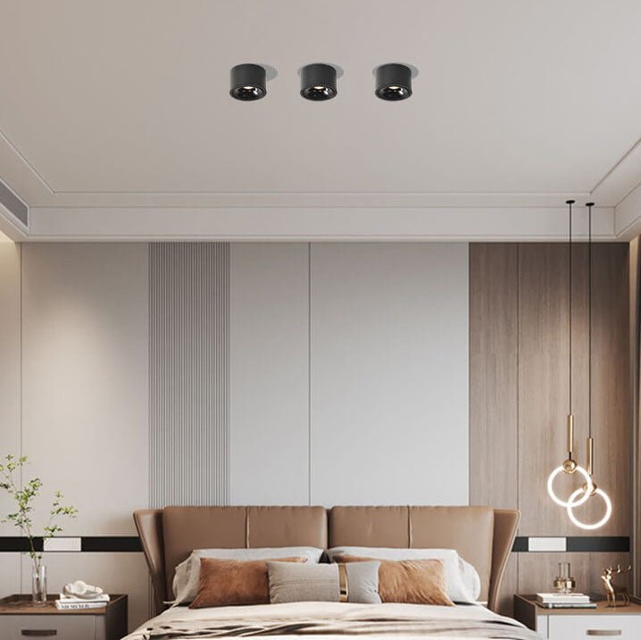 Minimalist Aluminum Adjustable LED Spotlight Flush Mount Ceiling Light Lifestyle