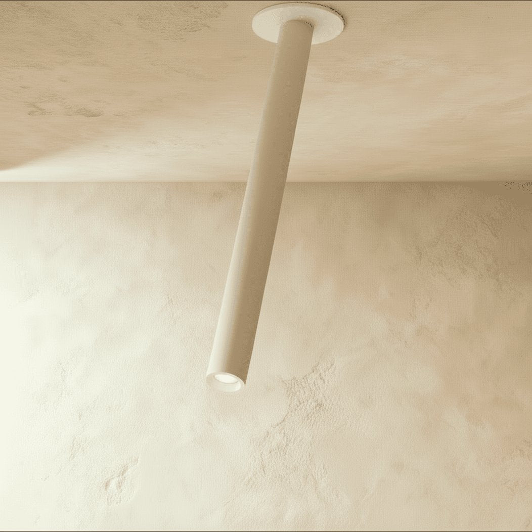 Minimalist Aluminum Ceiling Light Adjustable Tube LED Close Up