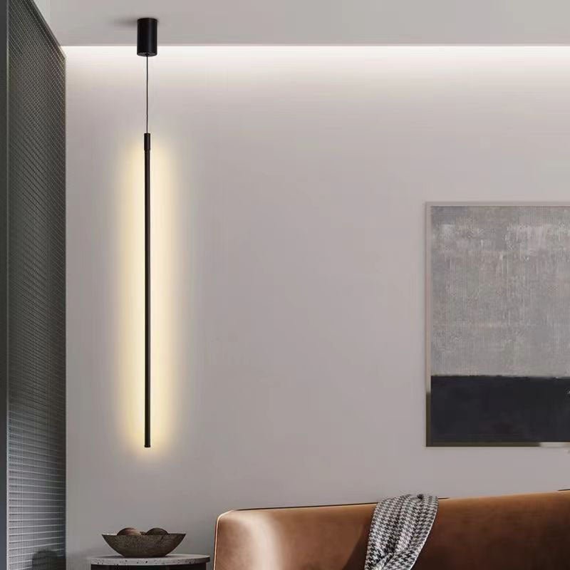 Minimalist Aluminum Silicone Cylinder LED Pendant Light Tube Close Up