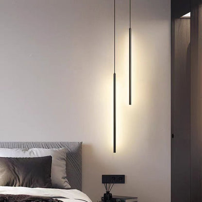 Minimalist Aluminum Silicone Cylinder LED Pendant Light Tube Front