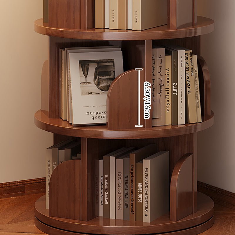 Minimalist Bamboo Metal Rotatable Floor-Standing Bookshelf Tower Alternate