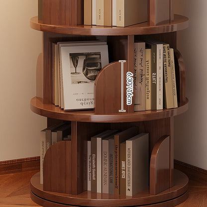 Minimalist Bamboo Metal Rotatable Floor-Standing Bookshelf Tower Alternate