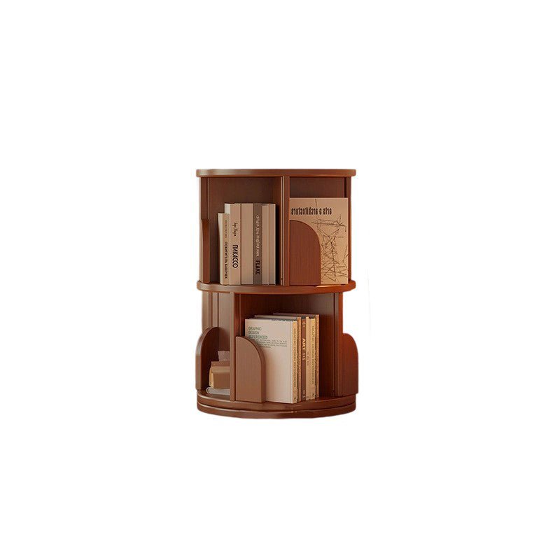 Minimalist Bamboo Metal Rotatable Floor-Standing Bookshelf Tower View 19