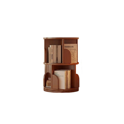 Minimalist Bamboo Metal Rotatable Floor-Standing Bookshelf Tower View 19