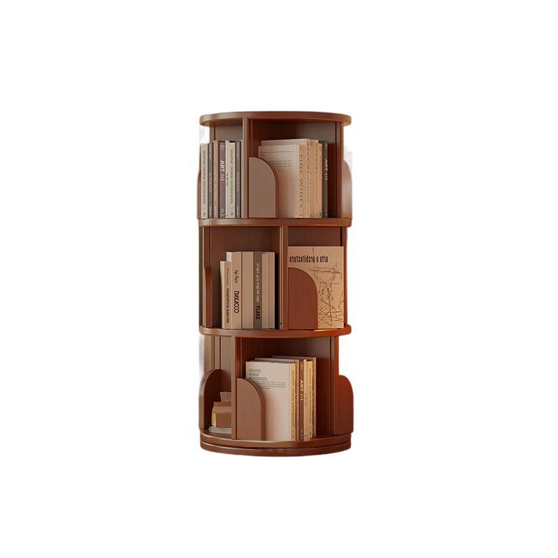 Minimalist Bamboo Metal Rotatable Floor-Standing Bookshelf Tower View 20