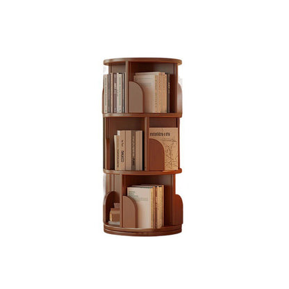 Minimalist Bamboo Metal Rotatable Floor-Standing Bookshelf Tower View 20