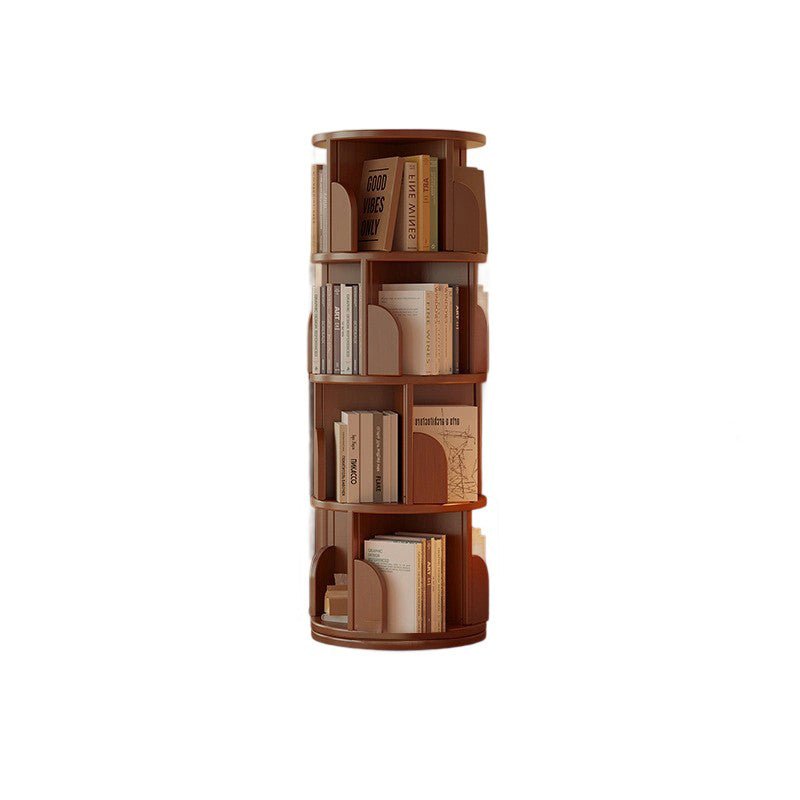 Minimalist Bamboo Metal Rotatable Floor-Standing Bookshelf Tower View 21