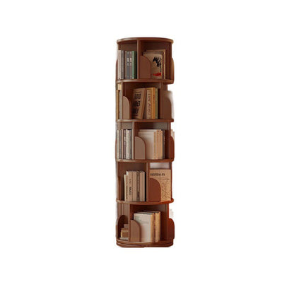 Minimalist Bamboo Metal Rotatable Floor-Standing Bookshelf Tower View 22